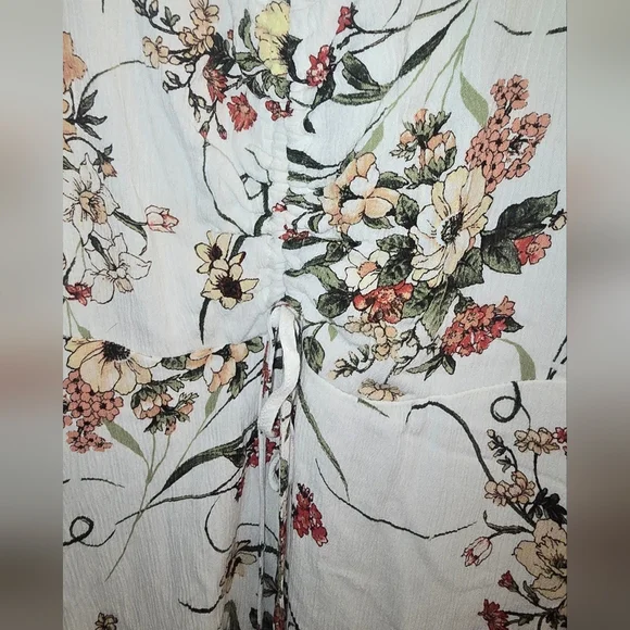 Blue Rain Dress - White with Floral Patterns Pefect For Fall - Picture 3 of 5